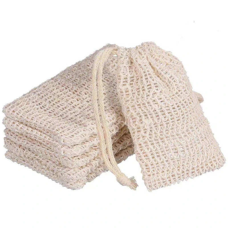 Confezione da 30 sacchetti di sapone in sisal naturale, portasapone esfoliante_voghion.com