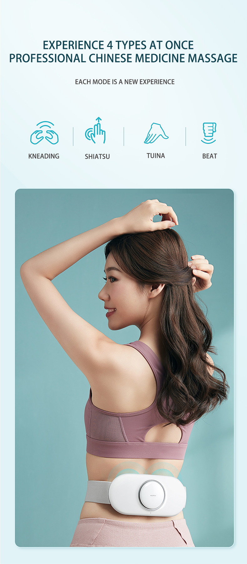 Massaggio lombare Massaggio addominale Riscaldamento a impulsi Terapia con luce infrarossa Bassa frequenza Effetto magnetico Sollievo dal dolore_voghion.com