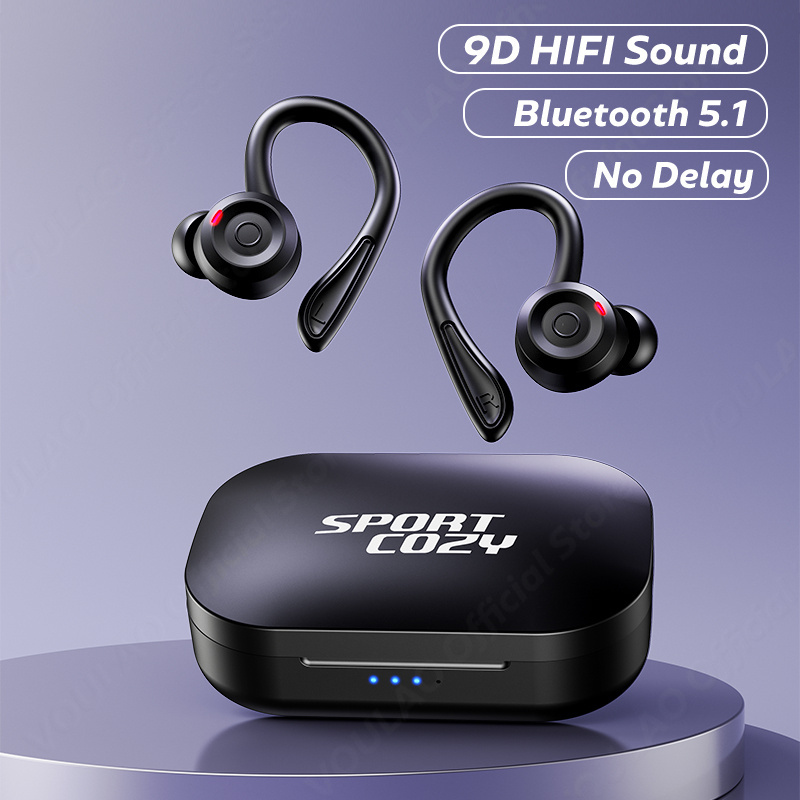 Wireless Bluetooth headset sports waterproof  Bluetooth 5.1 headset stereo headset with microphone noise cancellation