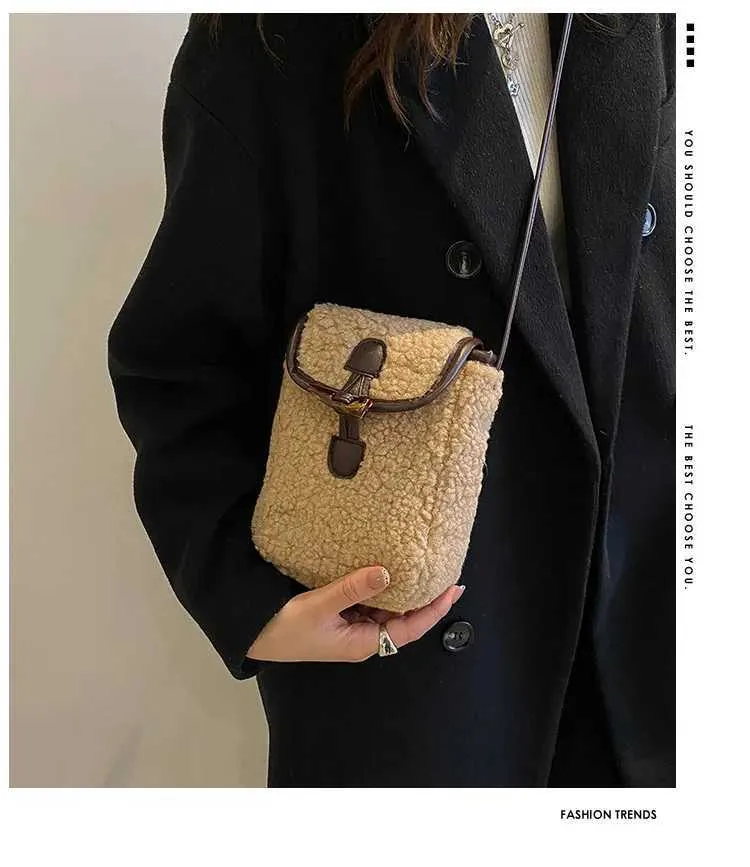 Plüss Crossbody divatos téli női válltáska és kézitáska anya gyerek táskák lánynak C241212_voghion.com