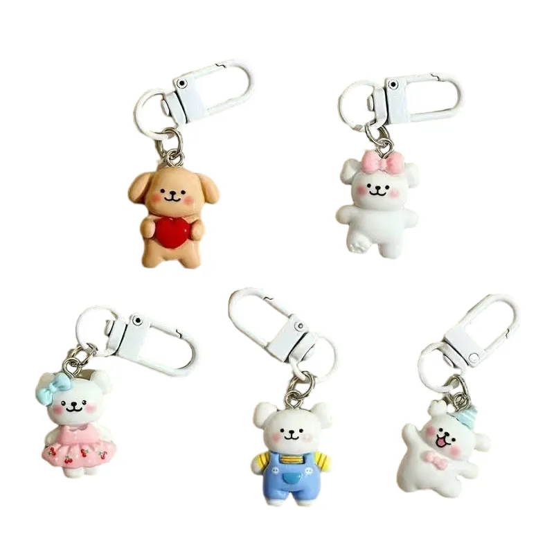 Cartoon Puppy Sleutelhanger Schattige Vlinder Knoop Liefde Overalls Kersenrok Hond Sleutelhanger Hanger Rugzak Bedels Auto Tas Cadeaus_voghion.com