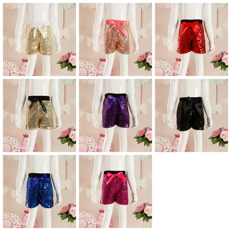 Mother&Kids Children's sequin shorts bow cotton close-fitting cotton boxers_voghion.com
