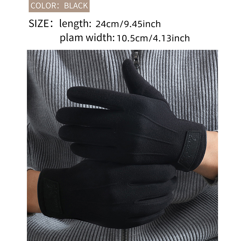 Men's Thermal Fleece Lined Cycling Gloves With Touch Screen_voghion.com