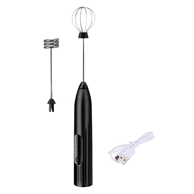 Handheld Electric Milk Frother Egg Beater Frother Foamer With USB Charger Cake Tool For Coffee Latte Kitchen Mixer_voghion.com
