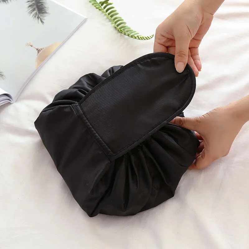 Sac de rangement de voyage à cordon de serrage pour femmes, sac de rangement de cosmétiques, pochette de maquillage féminine, Portable, étanche, de toilette et de beauté_voghion.com