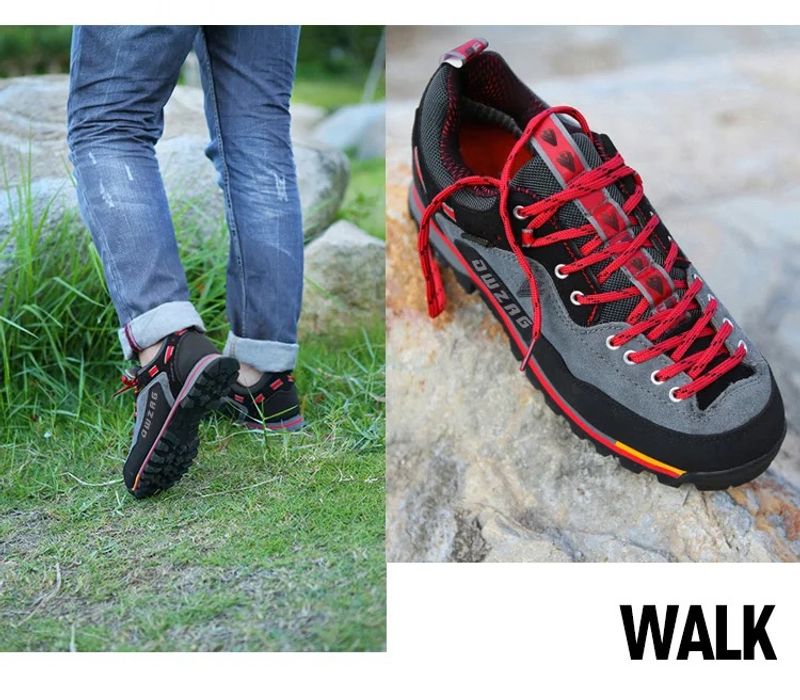 Waterproof Hiking Men's Climbing Shoes Anti-collision Fashion Outdoor Casual Lace-up Sneakers_voghion.com