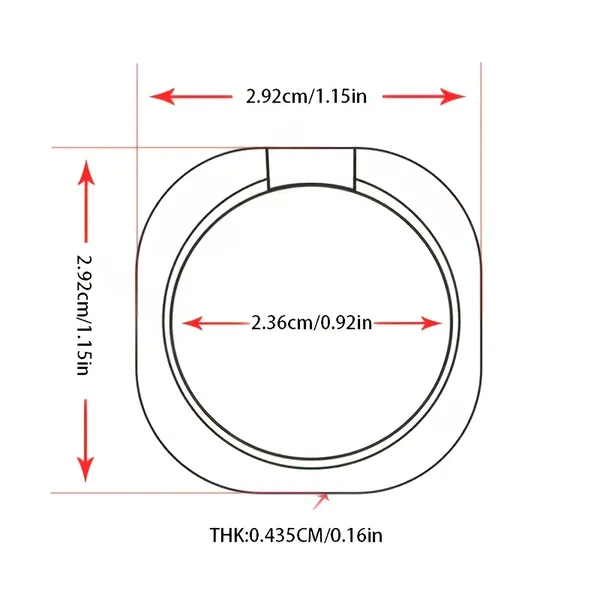 1pc Cell Phone Ring Holder Stand; 360 Degree Rotation Finger Ring Kickstand With Polished Metal Phone Grip For Magnetic Car Mount Compatible With IP_voghion.com
