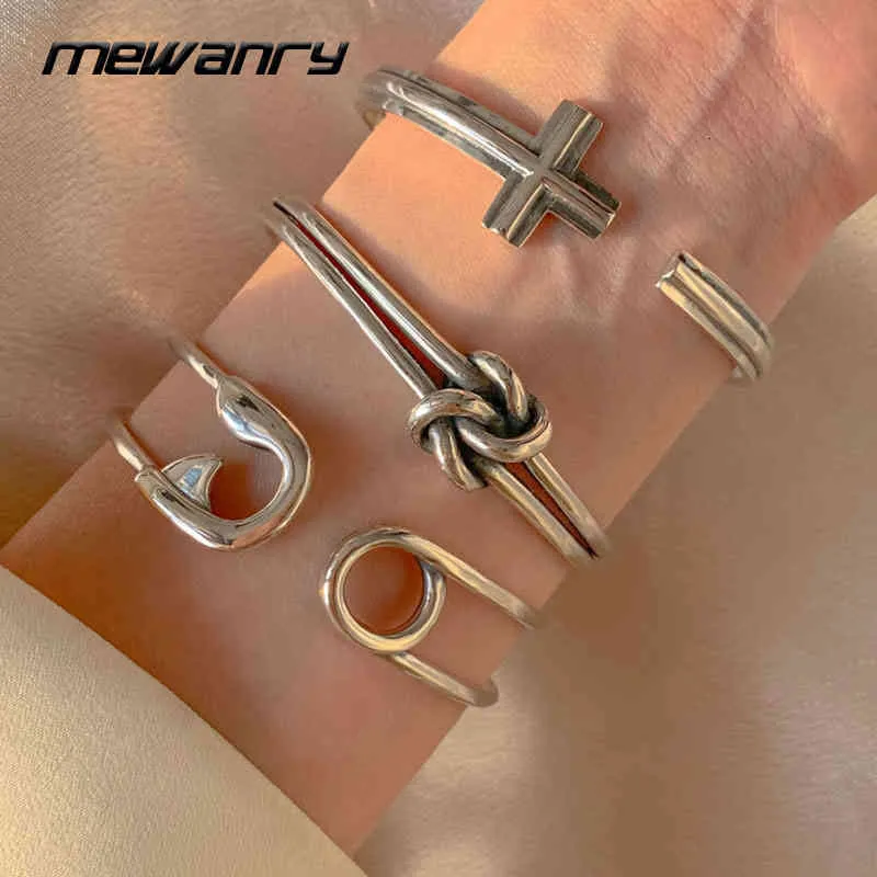 Mewanry Sterling Sier Cross Pin Knotted Vintage Bracelet Fashion Trendy Elegant Party Jewelry Birthday Gifts for Women_voghion.com