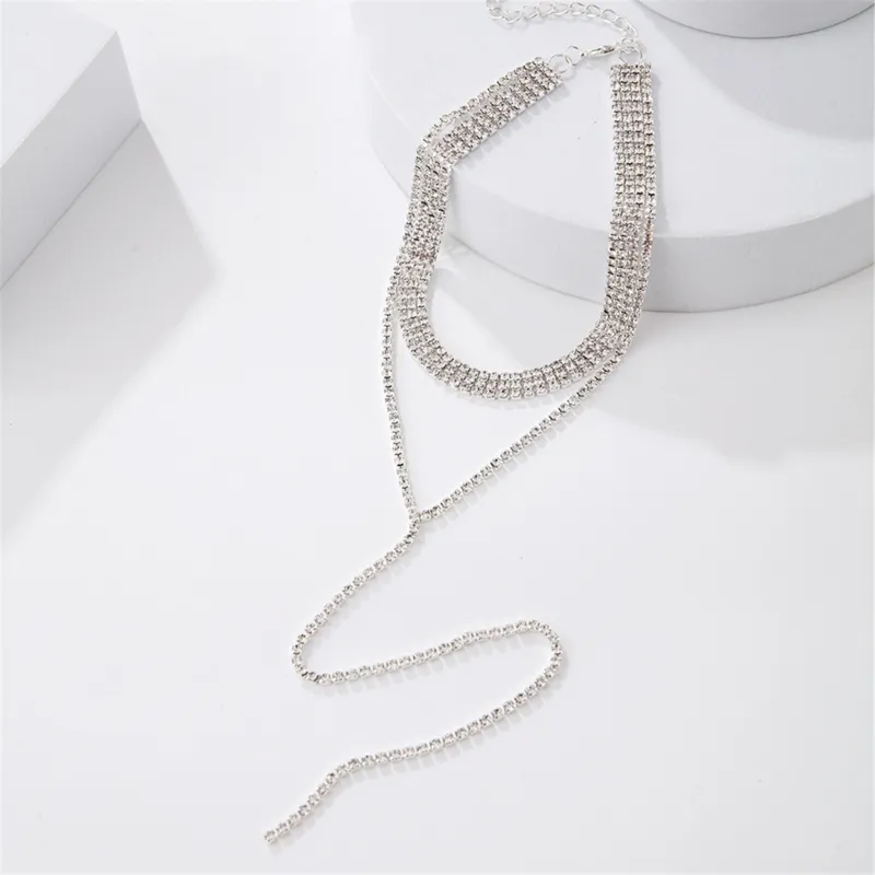 Catene Fashion Forward Collana lunga con frange Accattivanti Accessori con intarsi di diamanti_voghion.com