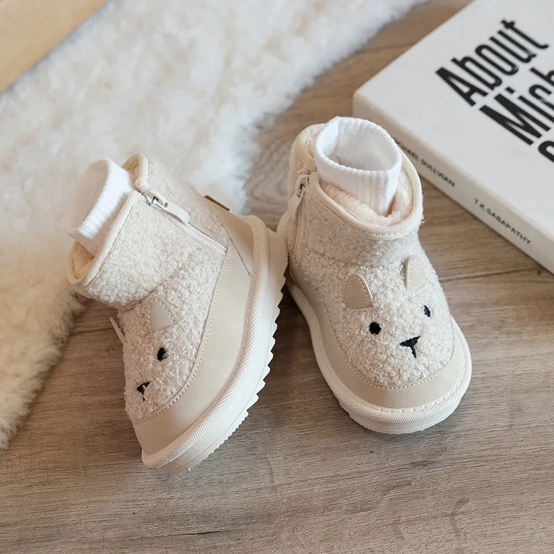 Infant Snow For Children 2025 Cute Cartoon Little Toddler Plush Thick Warm Cotton Shoes Cutefeet Kids Winter Boots Sizes_desvips.com