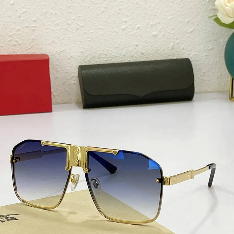 Occhiali da sole vintage di design per uomo e donna, occhiali da sole unisex Carti di alta qualità, montatura marrone, lenti rimovibili_voghion.com
