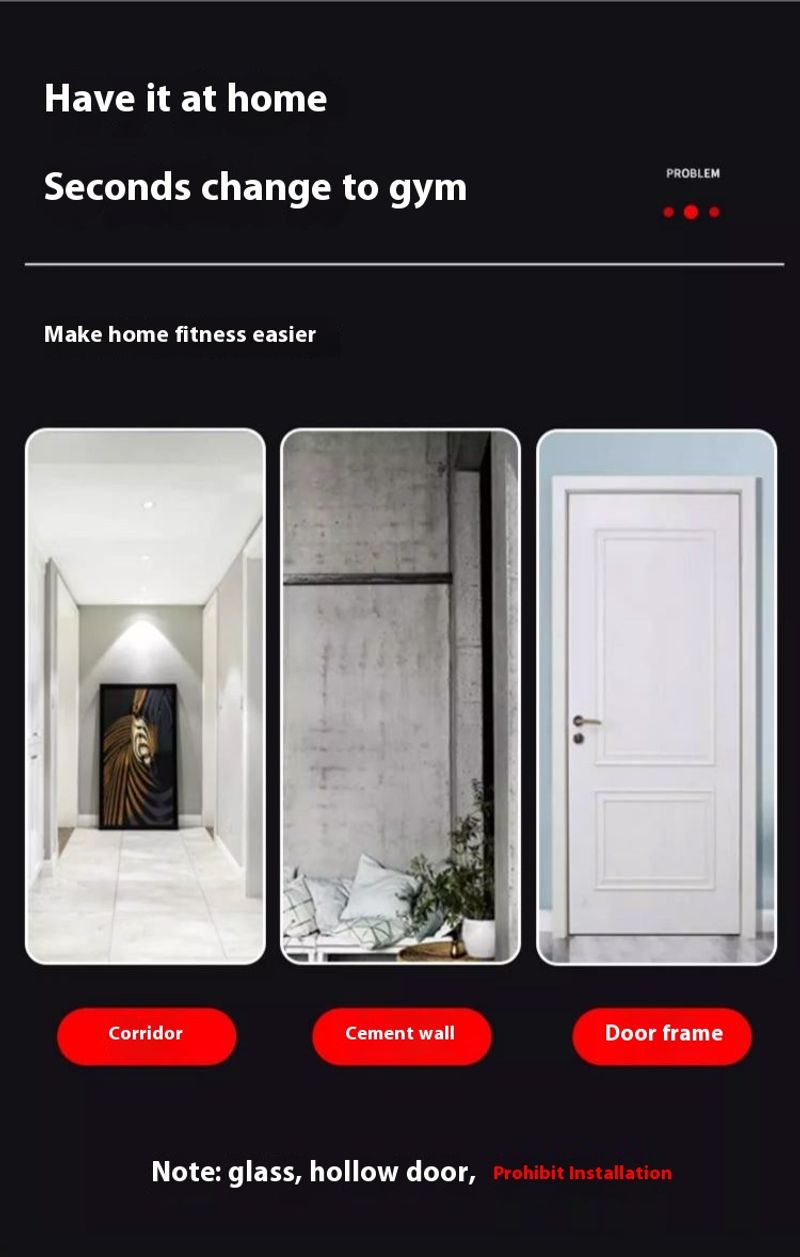 Horizontal indoor door frame slip and anti falg pull up upward household horizontal bar non punching sports fiess_voghion.com