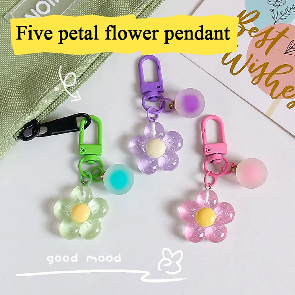 6Pcs Bunte Harz Blume INS Schlüsselanhänger Koreanischen Stil Niedliche Tasche Schlüsselanhänger Großhandel Auto Schlüssel Zubehör_voghion.com
