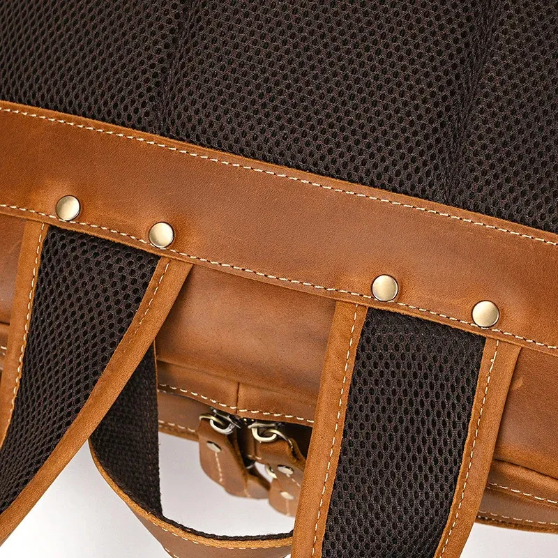 Mochila para portátil de 14" y 15,9" de piel auténtica para hombre, de piel de Caballo Loco, 240902_voghion.com