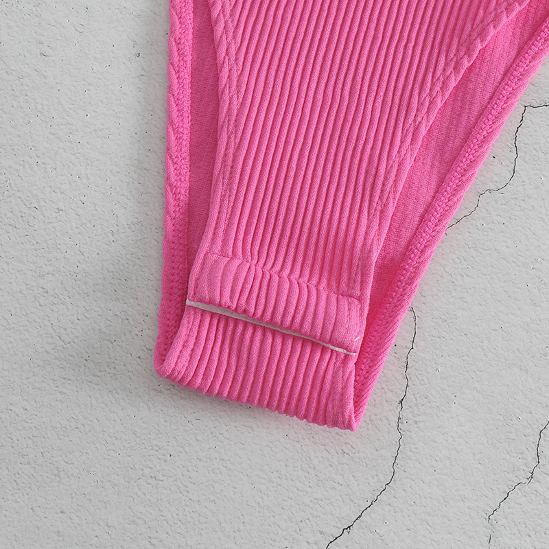 Costum de yoga nou, fără mâneci, dintr-o bucată, culoare solidă, culoare strălucitoare, sport, vestă confortabilă, chiloți dintr-o bucată, acum_voghion.com