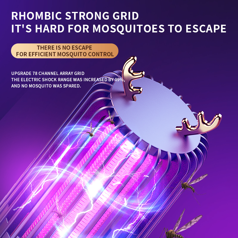 Elektrische Mückenvernichtungslampe für Zuhause und Zimmer, wiederaufladbare, stumme Insektenschutz-Fliegenfalle, Insektenvernichter für Camping_voghion.com