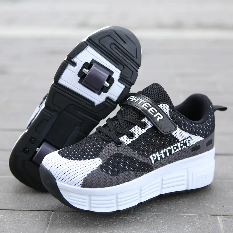 New Kids 2 Wheels Roller Skates Sneakers Skati Outdoor Blade Retractable Flyi Shoes Child Girl Boys Breathable_voghion.com