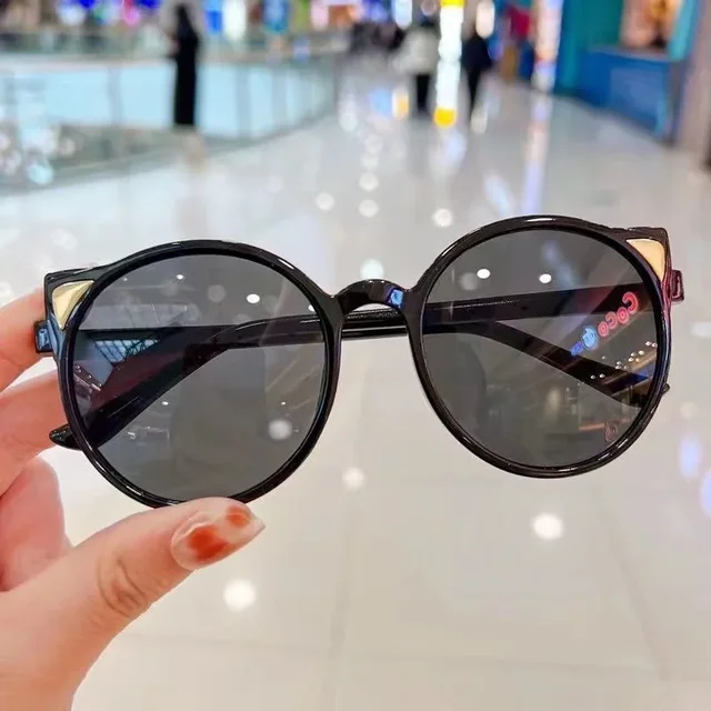 Fashion New Hot Sales Cute Cat Ear Kids Sun Glasses Vintage Trend Baby Korean Sunglasses for Boys and Girls UV400_voghion.com