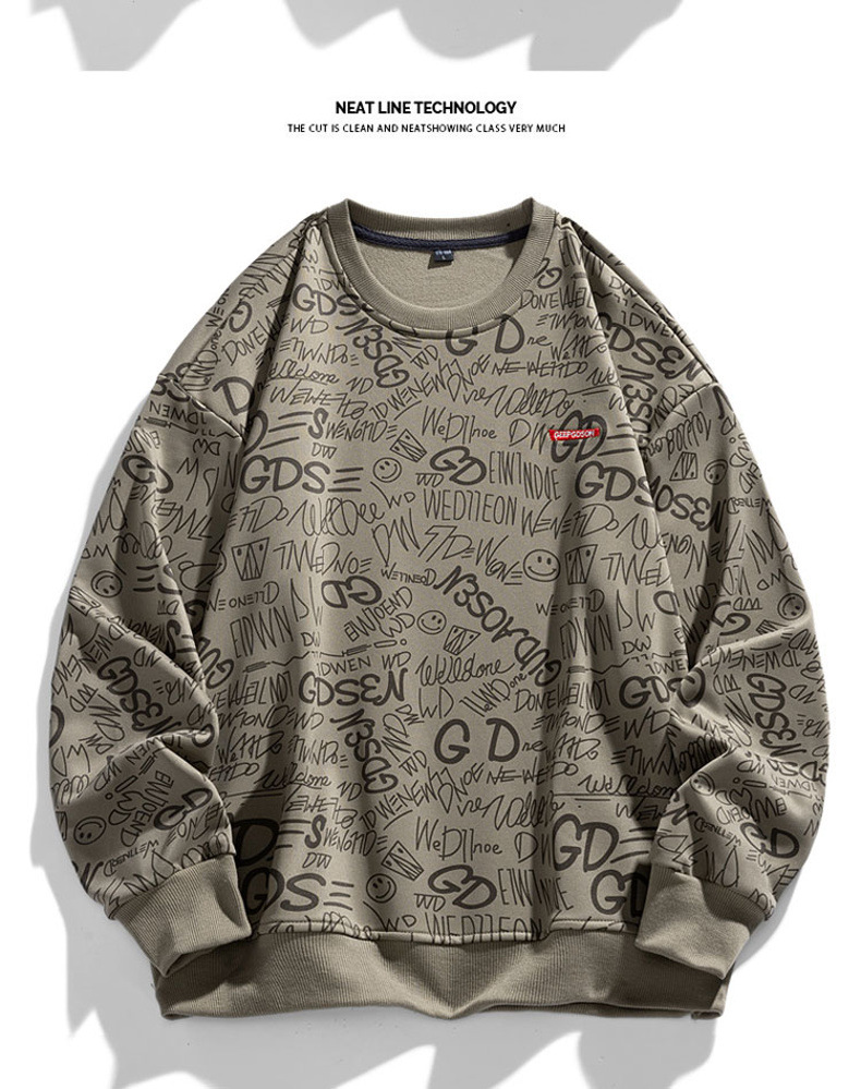 Nuovi abiti sportivi e per il tempo libero da uomo 2024 primavera e autunno marchio di tendenza Felpa girocollo a maniche lunghe alla moda in stile coreano con lettere intere_voghion.com