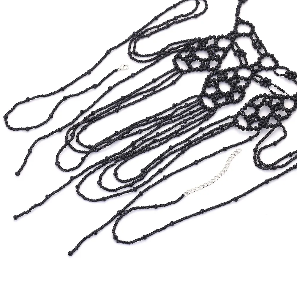 Chains Temperament Hand Woven Multi-layer Beaded Tassel Necklace_voghion.com