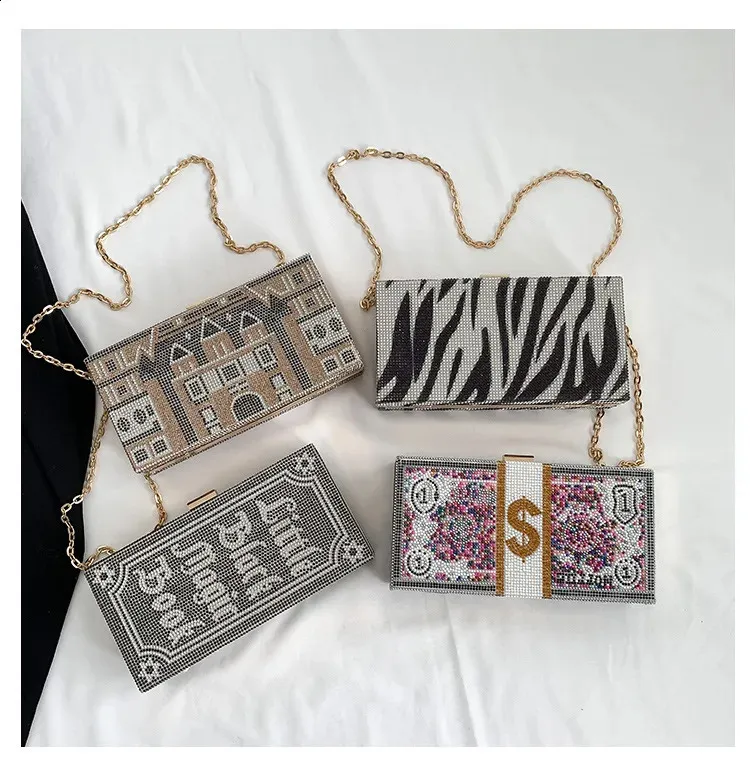 Geantă de mână Dia pentru cină, petrecere, nuntă, clip, seară, lanțuri, geantă de umăr crossbody cu paiete, Clutch 240830_voghion.com