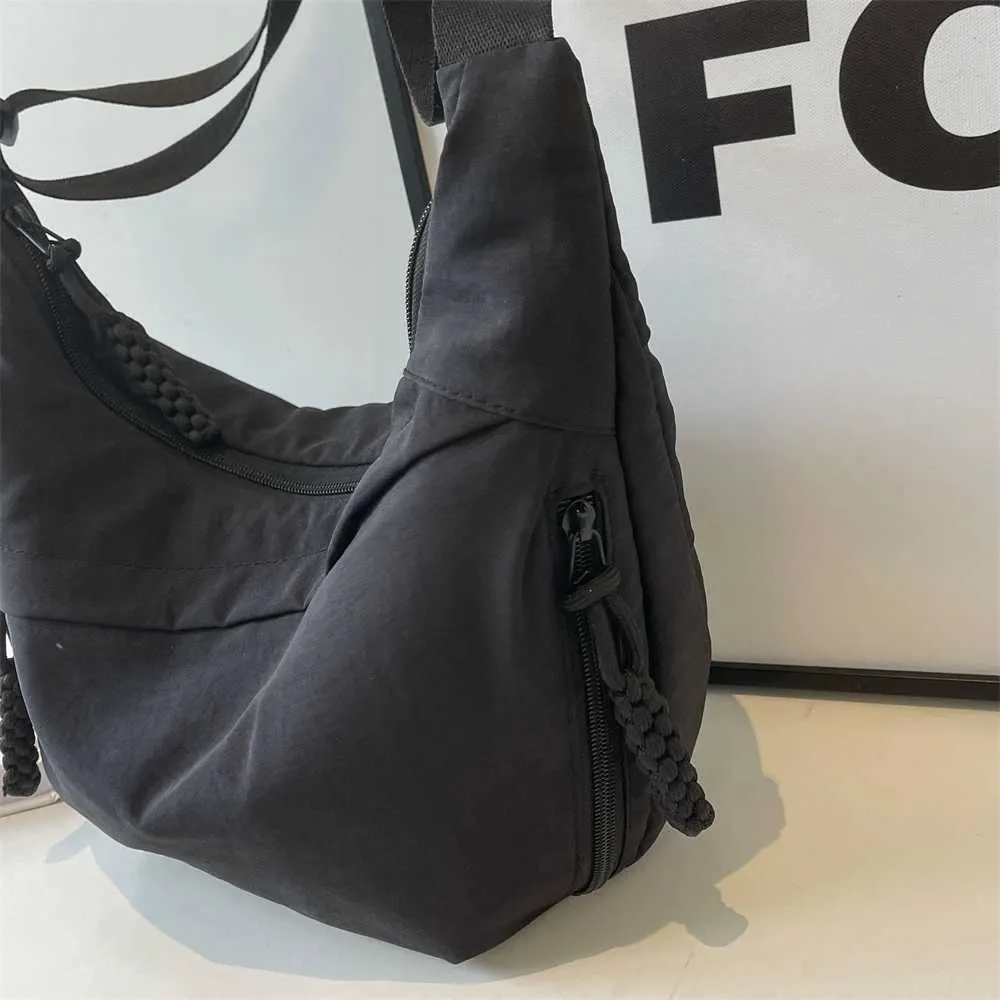 Borsa a tracolla casual da donna in tessuto di nylon, multi tasche, grande capacità, borsa a tracolla, hobo, 2024, estate, ultima moda_voghion.com