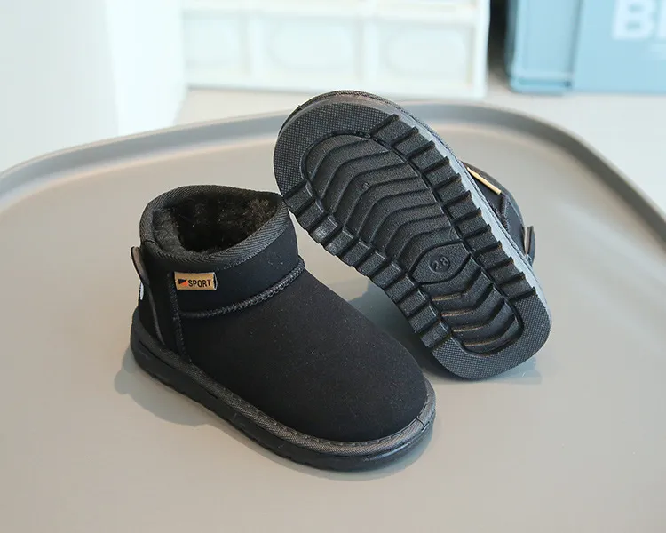 Fashion Children Casual Girls Boys Snow Warm Kids Boots Boy Winter Cashmere Cotton Shoes Sneakers_voghion.com