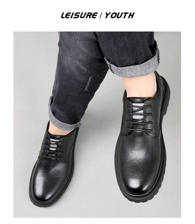 Tendenza autunno inverno in vera pelle, scarpe da lavoro e da tempo libero, edizione coreana, scarpe basse britanniche con testa grande_voghion.com