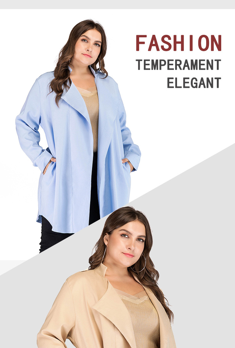2023 frühling und Herbst Plus Größe frauen Polo Kragen Strickjacke Dünne Temperament Lange Hülse frauen Windjacke Mantel_voghion.com
