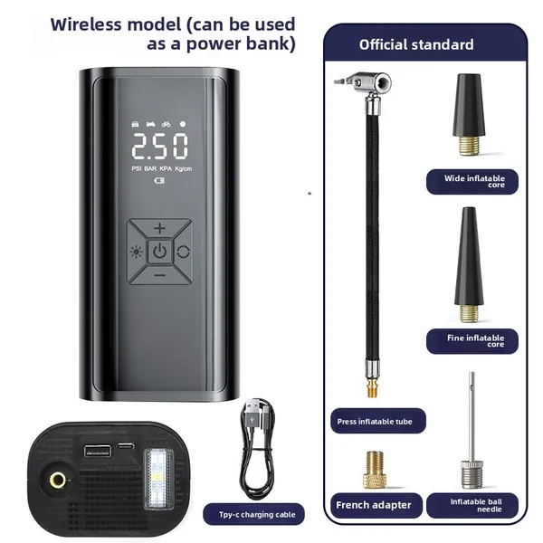 Compresseur d'air portable numérique pour voiture et vélo_voghion.com