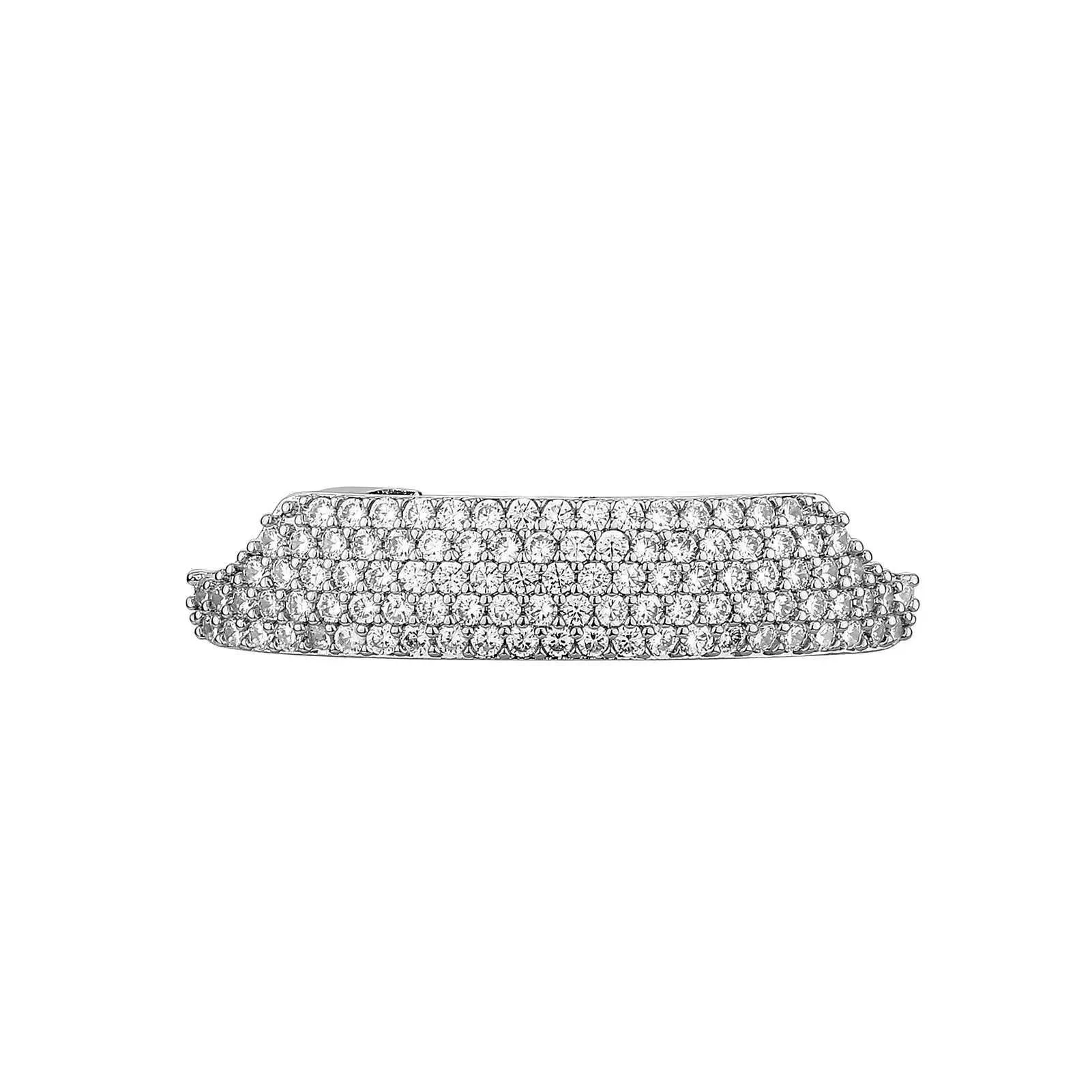 YOUNGX Gold Silber Farbe Zirkon Zahnkappen Für Frauen Männer Voll CZ Stein Zähne Grillz Hosenträger Hip Hop Dental Grills_voghion.com