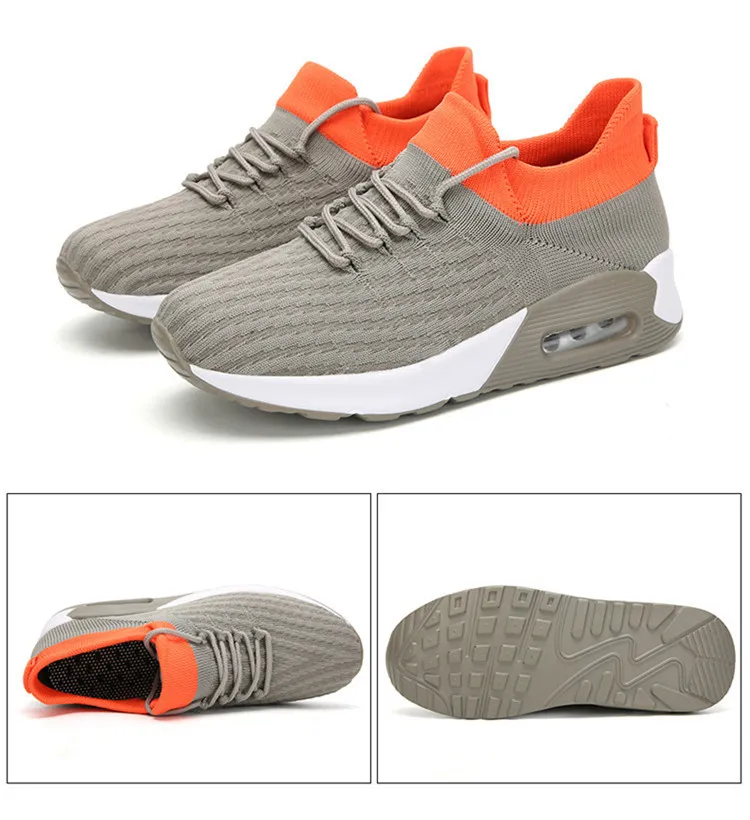 Tenisky Dívčí Ploché Běžecké Žena Venkovní Prodyšný Úplet Svršek Soc Lehké Atletické robustní boty Šněrovací platforma_voghion.com