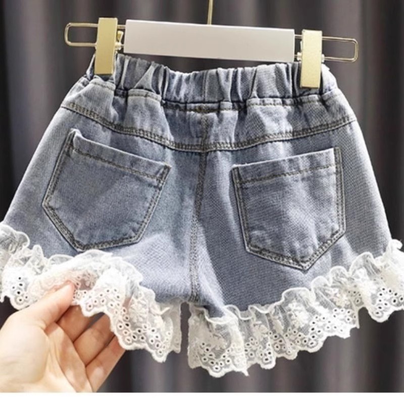 Pantalones cortos de mezclilla para madres e hijos, nuevos modelos de verano para niñas, faldas cortas finas para niñas, pantalones cortos para niñas, pantalones versátiles para niñas_voghion.com