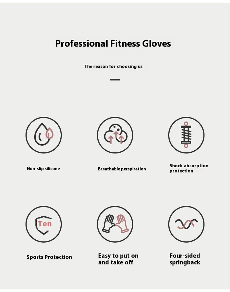 Sports Riding Half Finger Bike Wear resistant and Anti slip Silicone Shock Absorbing Fiess Gloves_voghion.com