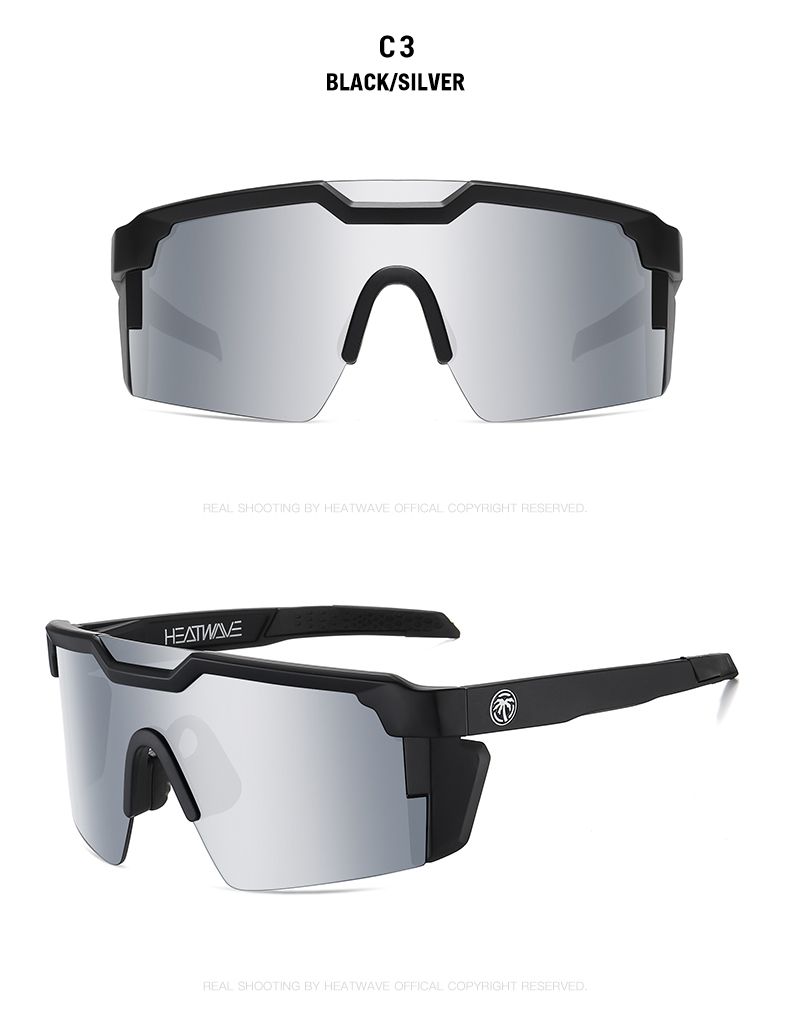 NEW High quality Heat Wave brand sunglasses square Conjoined lens cycling Women men sun glasses UV400_voghion.com