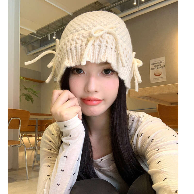 Versione coreana di un simpatico papillon a forma di pescatore per bambini, versatile, dolce atmosfera, viso piccolo, filato lavorato a maglia_voghion.com