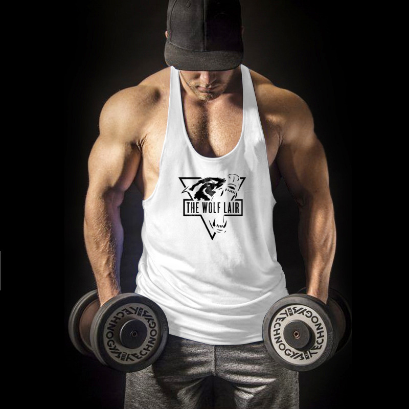 Fitnessvest, løstsiddende sportscamisole, ærmeløs T-shirt, sildebensmuskel, herretræningstøj_voghion.com