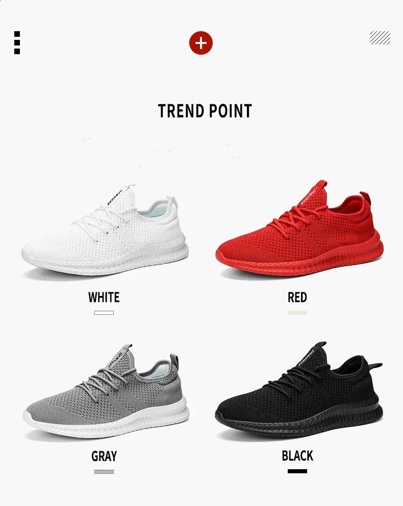 Baskets décontractées printemps-été tendance et confortables en maille pour hommes, chaussures Zapatos Hombre, grande taille 36-46 250122_voghion.com