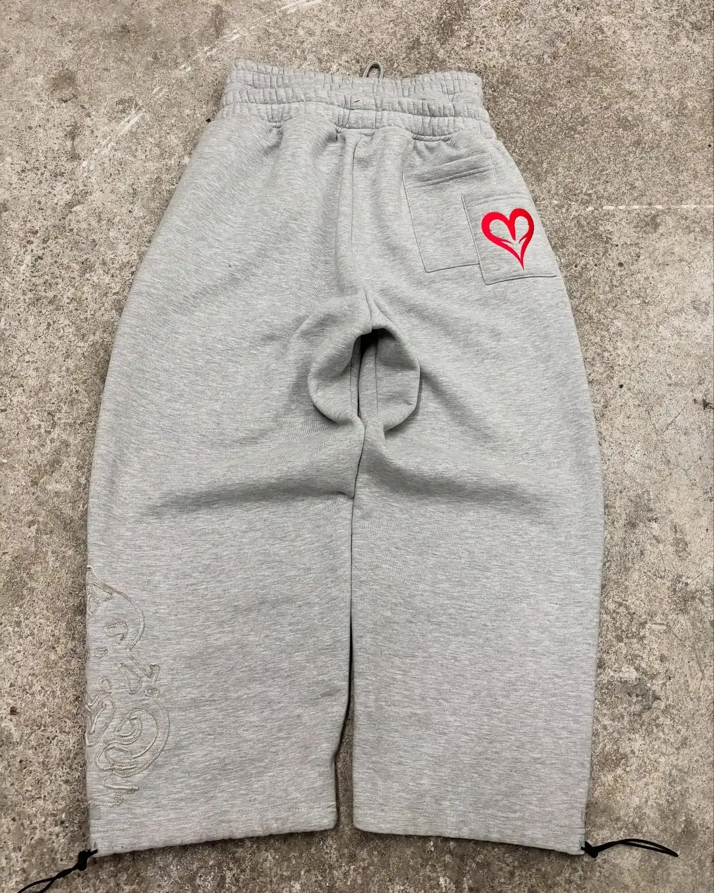 Y2K Retro Men Jogging Pants Double Waist Poker Embroidery Unisex Sweatpants Gothic Hip Hop Streetwear Casual Baggy_voghion.com