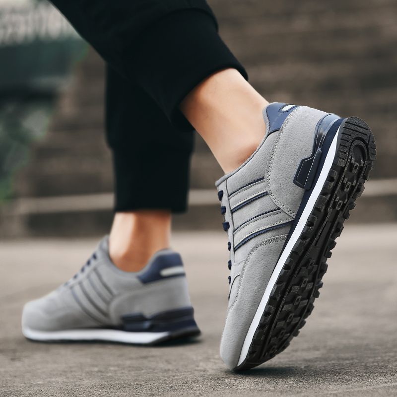Scarpe da ginnastica leggere casual da uomo in pelle artificiale, con lacci, traspiranti, da esterno, sapato_voghion.com