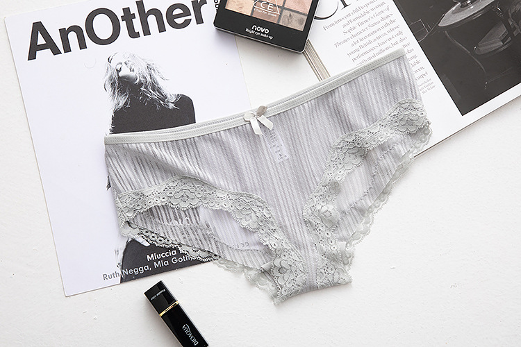 Vêtements pour femmes nouveaux sous-vêtements en dentelle transparente sous-vêtements pour filles sexy taille basse maille couleur unie bord en dentelle slips_voghion.com