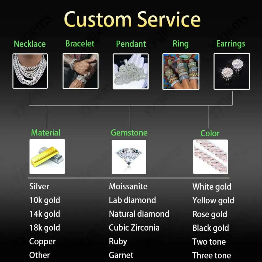 moissanite gyémánt Miami nyaklánc 20 mm széles malac orr Trend karkötő mikroberakásos cirkónium kubai lánc férfi és női_voghion.com