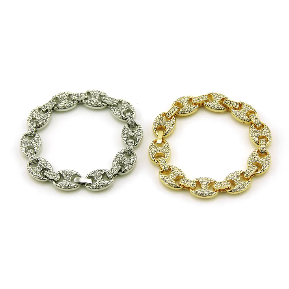 Bracciale uomo catena a chicco di caffè placcato oro gioielli_voghion.com