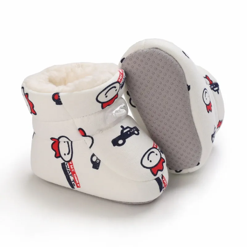 Bebê antiderrapante recém-nascido criança sapatos inverno infantil enfant algodão neve multicolorido desenho animado pequeno cutefeet crianças botas 0-18_voghion.com