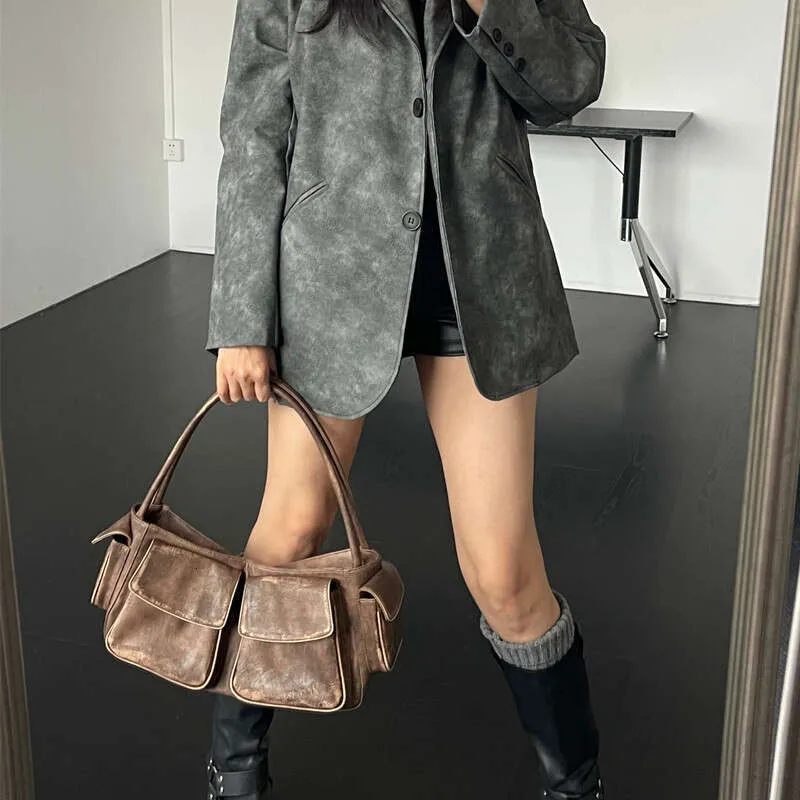 Vintage Y2k Women's Underarm Designer Large Capacity Handbag Wallet New Motorcycle and Bicycle Multi Pocket Shoulder_voghion.com