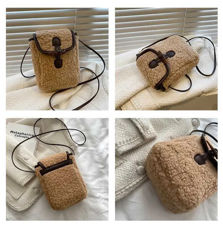 Plüss Crossbody divatos téli női válltáska és kézitáska anya gyerek táskák lánynak C241212_voghion.com