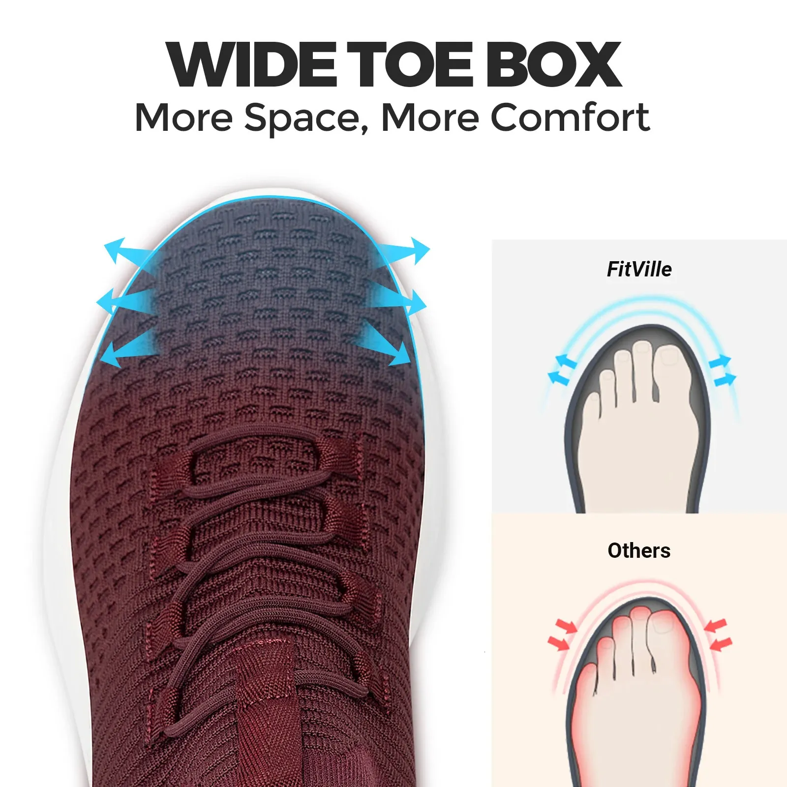 Pantofi FitVille pentru femei, pantofi sport fără mâneci, ușori, cu lățime largă, pentru picioare plate, fasciită plantară, ameliorarea durerii de călcâi_voghion.com