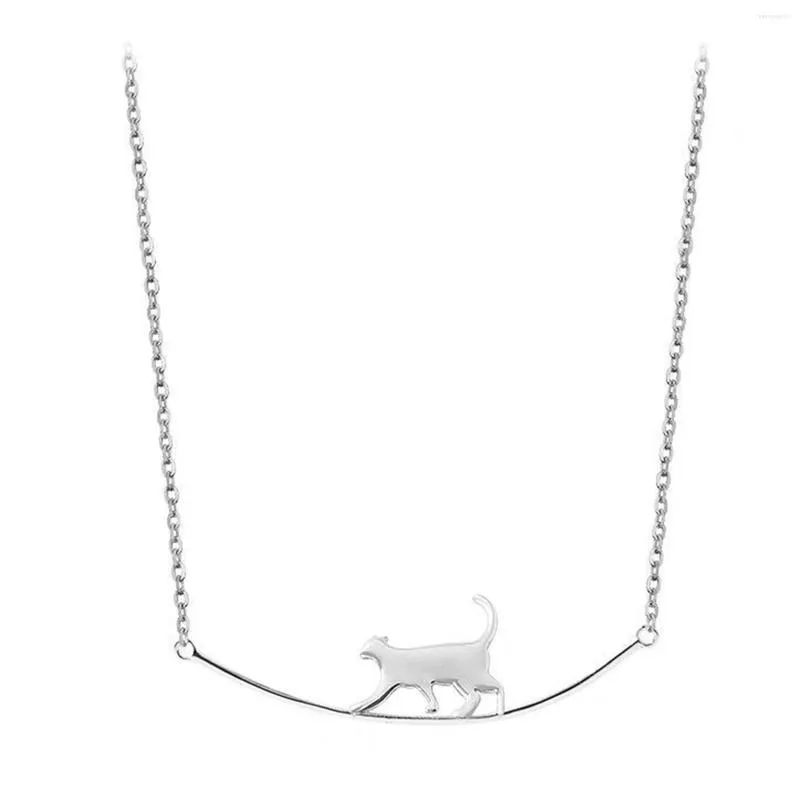 Personalized Silver Cat Pendant Necklace For Women Elegant Gift_voghion.com