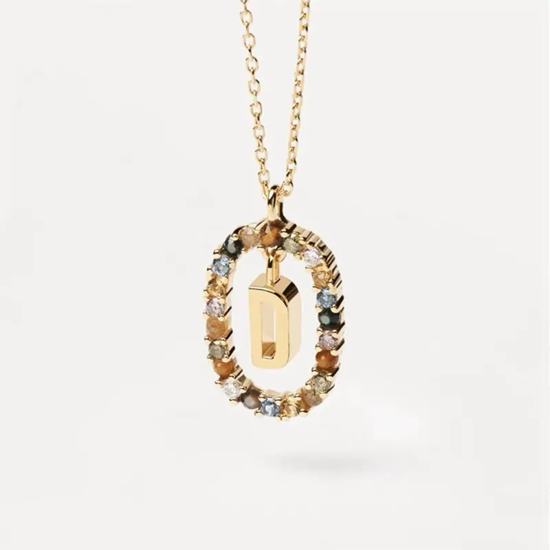 Halskette Mit Initialen-anhänger Strass Buchstabe Damen Schmuck_voghion.com