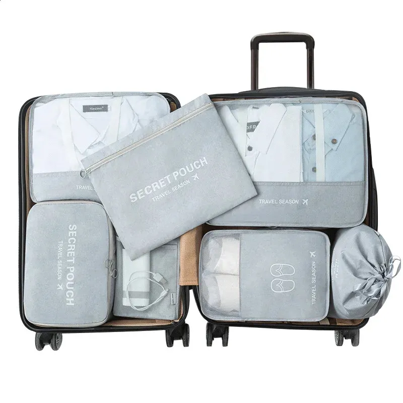 7PcsSet Travel Storage Bags Home Zipper Digital Data Cable Organizer For Clothes Shoe Lage Packing Cube Suitcase Tidy_voghion.com